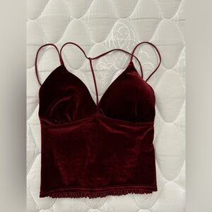 Red velvet cami top
